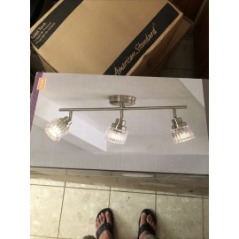 Allen+Roth Portico 3-Light 21.14-in Dimmable Flush Mount Fixed Track Light Kit
