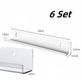 12 Inch Vinyl Record Shelf Acrylic Record Holder,6 Sets WizeFolk Wall Mounted Vinyl Floating Wall Shelf Wall Display Wall Shelf, for Lp Collector, Store, Home, Office, Artistic Space