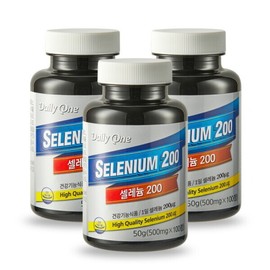 Daily One Selenium 200 Selenium Supplement Large Capacity 500mg X 100 Tablets (3 Bottles) / 데일리원 셀레늄 200 셀렌 영양제 대용량 500mg X 100정 3통