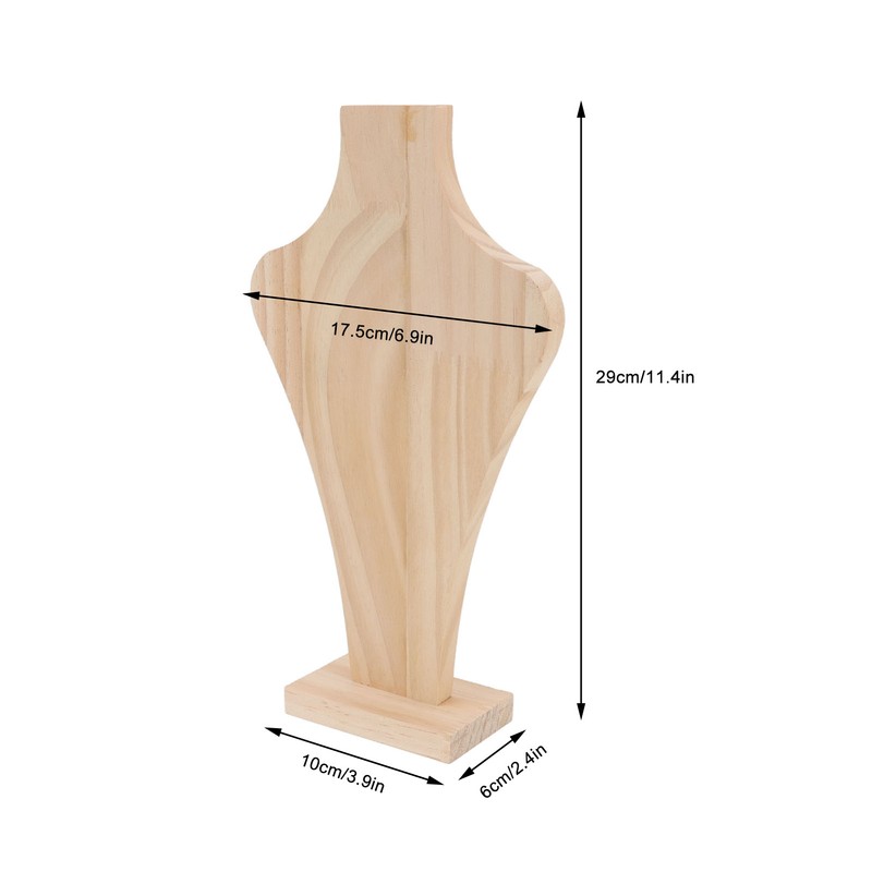 2pcs Wooden Necklace Display Stand Vase Shaped Light Weight Solid