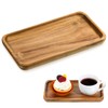 Small Acacia Wood Serving Trays, 4 x 7.5 inch Rectangle