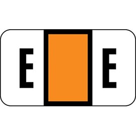 15/16" H x 1-5/8" W Orange Safeguard Compatible 15/16" Alpha Label 'E' (500/Roll) - TBBS-93025
