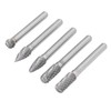 5Pcs Rotary File Bit 2 Pattern Woodworking Grinding Head Drill