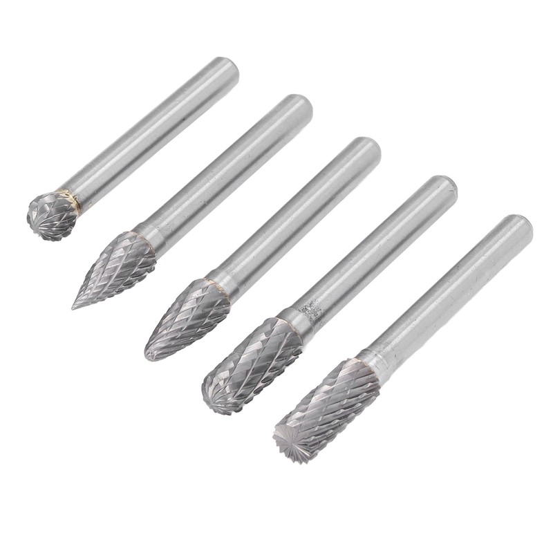 5Pcs Rotary File Bit 2 Pattern Woodworking Grinding Head Drill