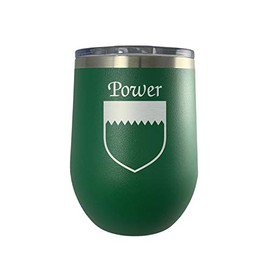 Power Irish Coat of Arms Stemless Wine Travel Tumbler