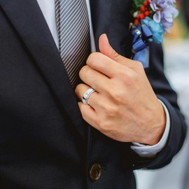 Fidget Ring - 925 Sterling Silver Anxiety Rings - Spinner Rings for Women & Men - 360° Spinning Rotatable Ring to Relieve Stress & Worry - Cross Design - Platinum Plated - Size O