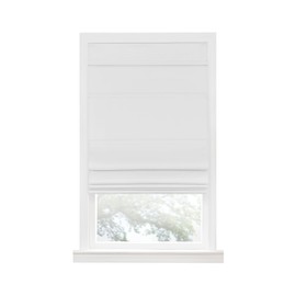Serenity Home Cordless Roman Shade for Windows - Roman Blackout Window Shades Fabric Blackout for Enhanced Privacy (White, 35x64)