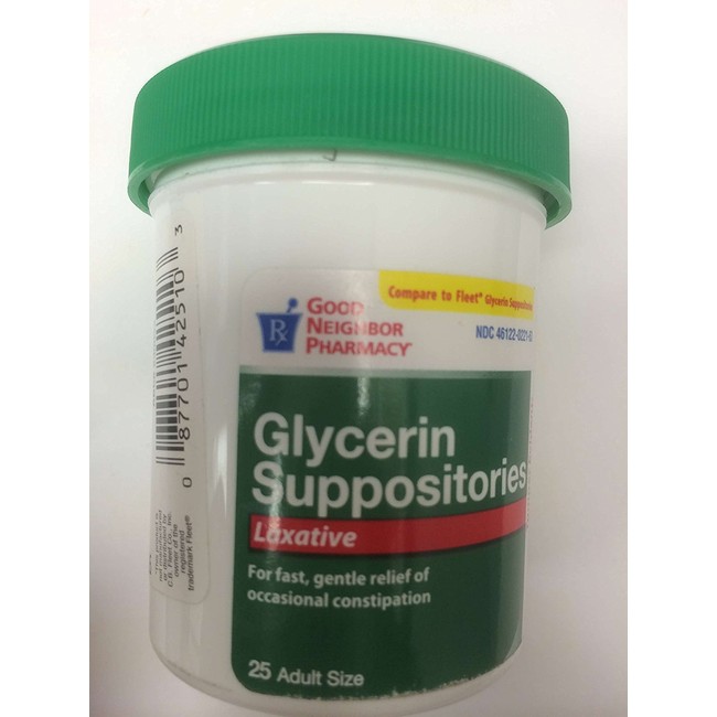 Glycerin Suppositories Laxative for Adults 25 Ct (2)