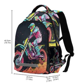 Motocross Motorcycle Race Backpack 3rd 4th 5th Grade School Bookbags Travel Laptop Daypack Bag for Boys Girls
