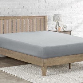 Fitted Sheet 135 x 200 cm, Flat Sheet 135 x 200 to 30 cm - Oeko-Tex Certified - Premium 100% Microfibre Soft Fitted Sheet All Year Round - Light Grey