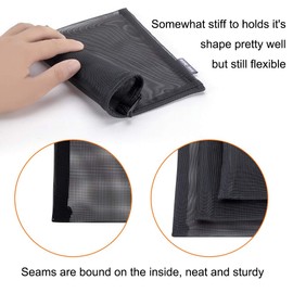 Nylon Mesh Cosmetic Zipper Bags, 6PCS Black Makeup Pouches Pen Pencil Organizer Case for Travel Purse Diaper Bag (A5 x 3pcs, A6 x 3pcs)