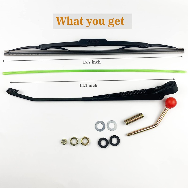 Valchoose Upgraded Universal UTV Windshield Wiper Kit, Index Any Position