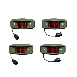 LED HMMWV HUMVEE Side Marker Light Kit (4) LED Military truck 24V M35A2 LMTV GREEN