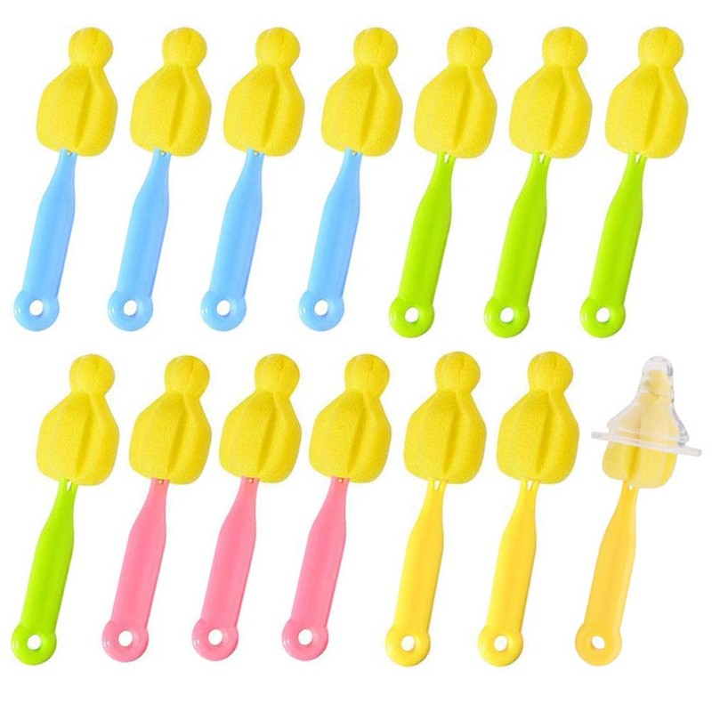 PayPie 14 Pack Bottle Nipple Cleaner Sponge Brush for Standard