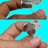 3Pcs Silver Thimbles Tailor Sewing Tool Metal Grip Finger Shield