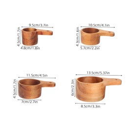 SHOWERORO 4pcs Utensils for Accurate Baking Cooking and Brewing Deformation Resistant Rustic Charm for Spices Protein Powder Coffee and Tea