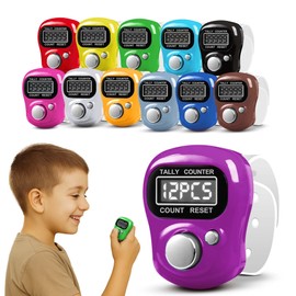Riff Ruffle 12-Pack Digital Finger Tally Counters for Kids – #1 Trending Fidget Toy, Adjustable Rings, Colorful Party Favors, Goodie Bag Gifts, Classroom Prizes –Fun Click Counters for Events& Games