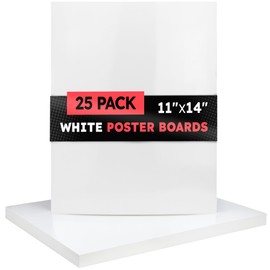 Hygloss Medium Poster Board 11x14 - 25 Poster Boards Bulk Pack - 10 Pt. Thickness White Poster Board Paper for Projects, Presentations, Displays, Signs, Crafts - Blank Posterboard Multipack 11" x 14"