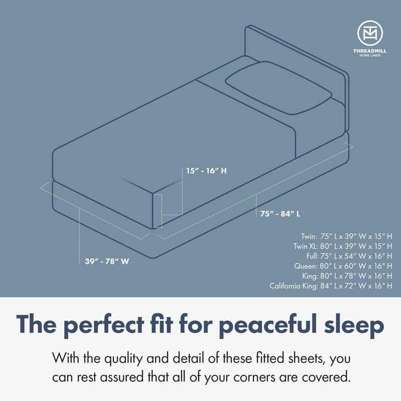 Threadmill 100% Cotton Sheets for King Size Bed - 600