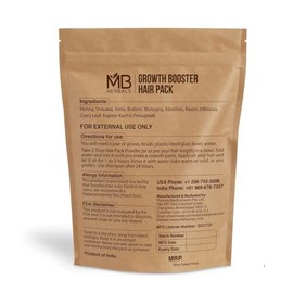 MB Herbals Mascarilla Capilar Para Estimular El Crecimiento | Mezcla De Henna, Shikakai, Amla, Brahmi, Bhringraj, Aloe Vera, Neem, Hibisco, Hojas De Curry, Fenogreco Y Kachri En Polvo Para El Crecimie