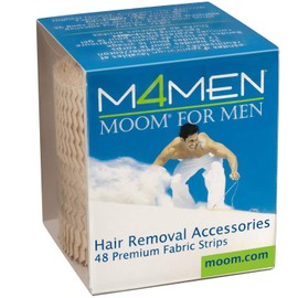 MOOM Waxing Hair Removal Strips for Men Polycotton, Specially Engineered for Maximum Hair Removal – Perfect for Back, Chest & Body Hair Wax (48 Count) 1 Pack