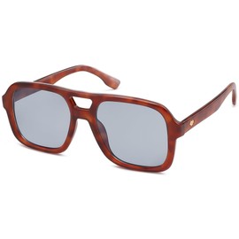 SOJOS Retro Aviator Sunglasses For Women Men Square Womens Square Sun Glasses SJ2355,Brown Tortoise Grey