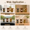 MeritMode Teddy Bear Ornaments Set, 2.8”H Resin Figures, Cute Home