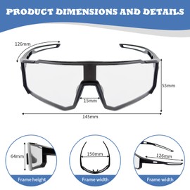 ePicsoa Pack of 5 Sports Sunglasses, Polarised Cycling Glasses, Men and Women, Running Glasses, Quick Glasses, UV400, Fast Glasses Rave, Ski Sunglasses, Men, Fishing, Boating, Road Bike Glasses