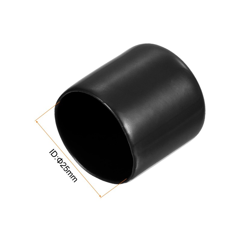sourcing map 20pcs Round Rubber End Caps 1"(25mm) Black Vinyl