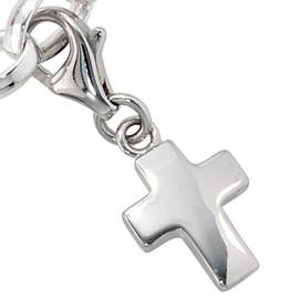 Jobo Pendant Cross Rhodium-Plated Charm 925 Sterling Silver [Jewellery]