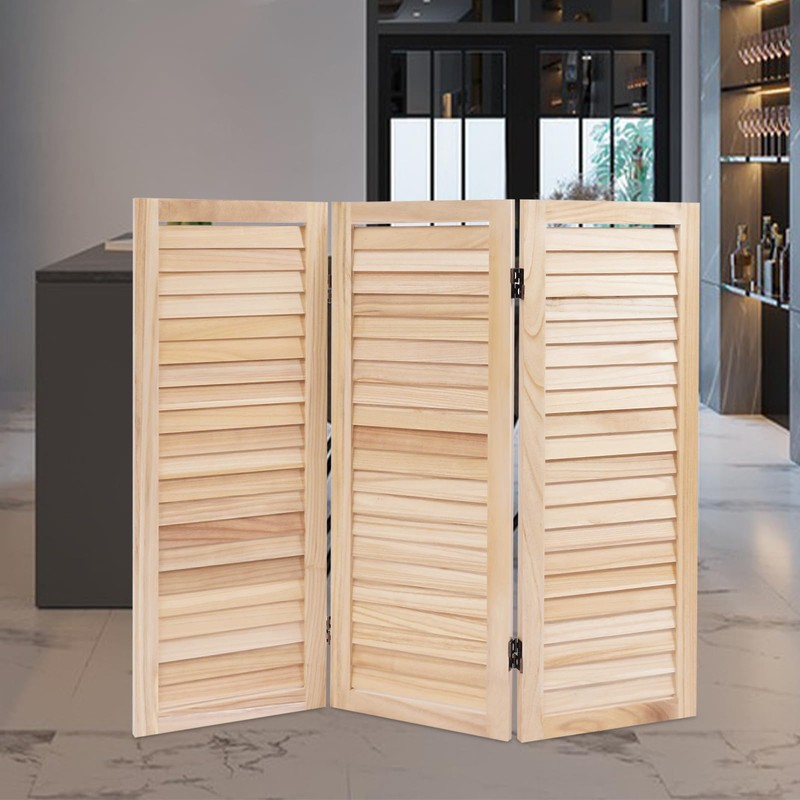 3 Panel Room Divider Screen, Folding Privacy Wooden Short Screen,