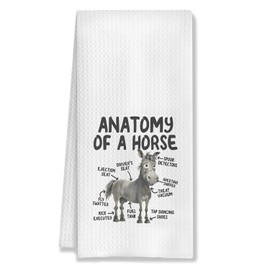 HUGANE Funny Horse Decor Kitchen Towels 16x24 Inch,Horses Lover Gifts Dish Towels,Anatomy of A Horse Towel,Housewarming Gifts Decor