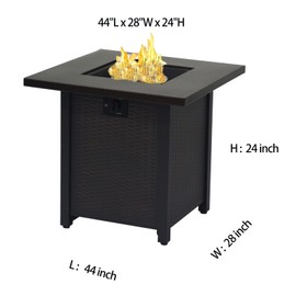 Fire Pit Table Cover ,44" L x 28" W x 24" H Waterproof Patio Outdoor Table Cover,600D Heavy Duty Fabric with PVC Coating,Weather Resistant,Fit for Table Propane Gas Firepit Table Cover