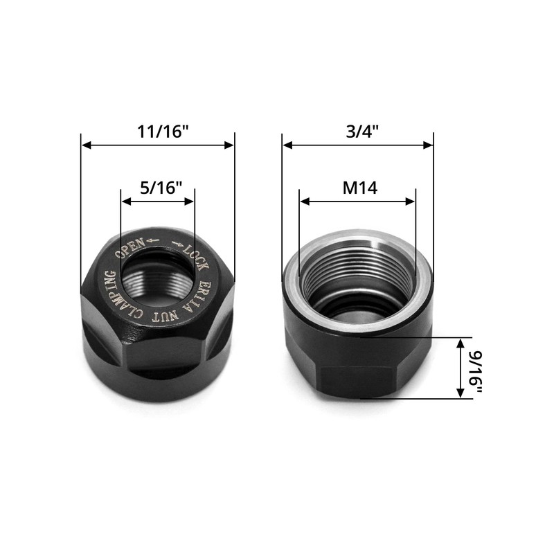 QWORK ER11 A Collet Clamping Nuts for CNC Milling Chuck