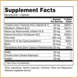 B-50 Vitamin B Complex, 100 Veg Capsules