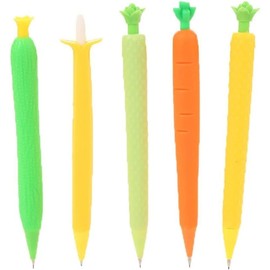 Jowxsx 2 Pcs Orange Carrot Pencil, Fruit Mechanical Pencil, Resistant Drawing Pencil, Cute Press Pens, Creative Automatic Pen for Girls Kids Students School Mechanical Pencils