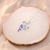 VONALA Mermaid Necklace 925 Sterling Silver Heart Pendant Purple Little