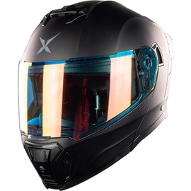 KOV Casco X Mamba Negro Mate abatible para Moto con Mica Night Vision Certificado Dot y ECE