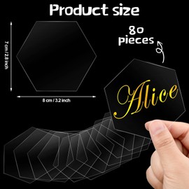 80 Pcs Clear Acrylic Place Cards Hexagon Blank Plates Acrylic Hexagon Tiles Blank Acrylic Name Plate Acrylic Seating Chart Escort Cards Plastic Card Sign for Wedding DIY Table Setting Dinner Party