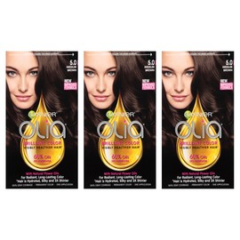 Garnier Hair Color Olia Oil Powered Permanent Hair Color, 5.0 Medium Brown, 3 Count (Packaging May Vary)