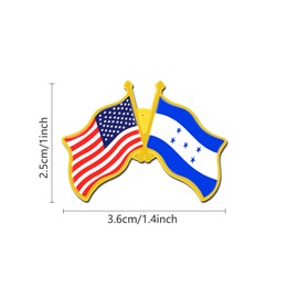 50/Pack -American Honduras Friendship Flag Pins Bulk -1.4” Metal US USA Honduran Lapel Pins Badge Button Souvenir