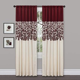 Lush Decor Estate Garden Curtain, Panel, Red