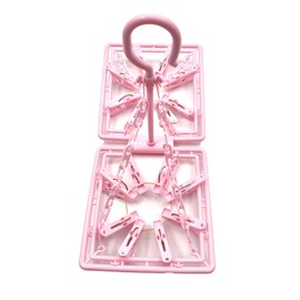 Foldable Plastic Peg Airer with 16 Pegs – Compact Hanging Clothes Dryer for Indoor and Outdoor Use (Blue)