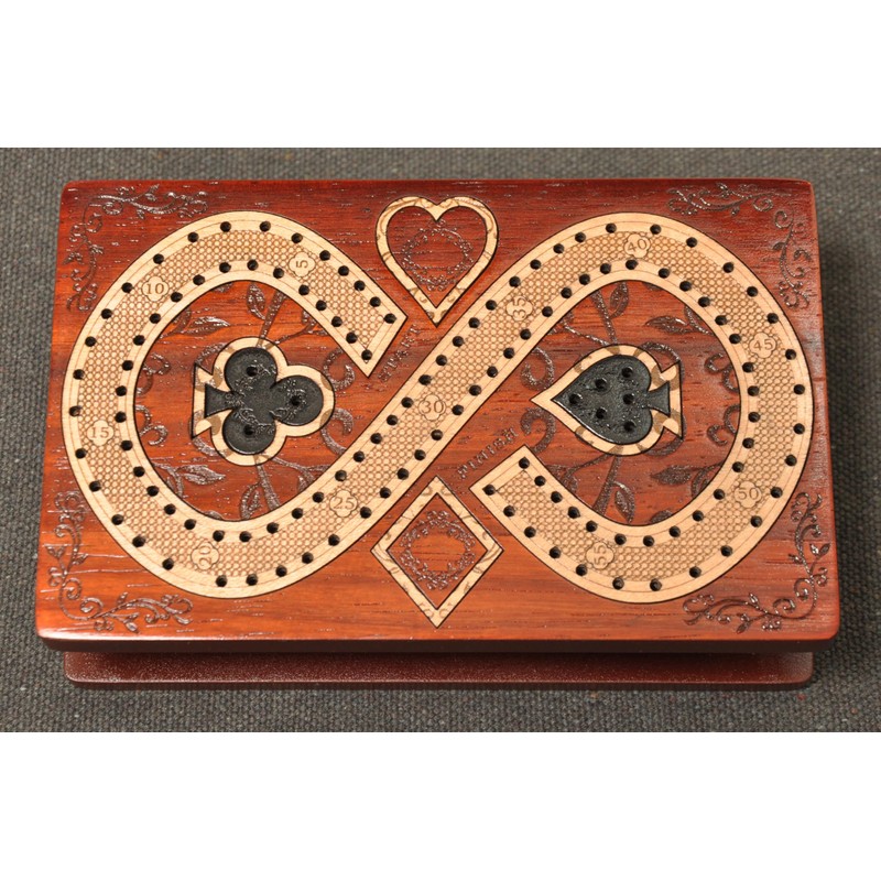 PALM ROYAL HANDICRAFTS 2 Track Cribbage Board Game Set with