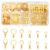 QOOSIKICC 160 Pcs Copper Ring Terminals, M3/M4/M5/M6/M8/M10 Brass Wire Connectors,