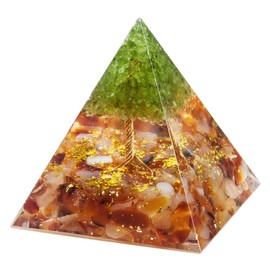 Nupuyai Crystal Energy Pyramid Decoration for Yoga Meditation and Chakra Healing, Gemstone Pyramids for Feng Shui Decoration Room