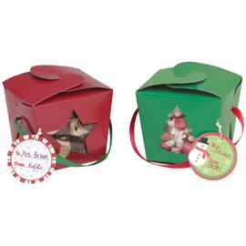 4-Count Pint Treat Pails, Red and Green