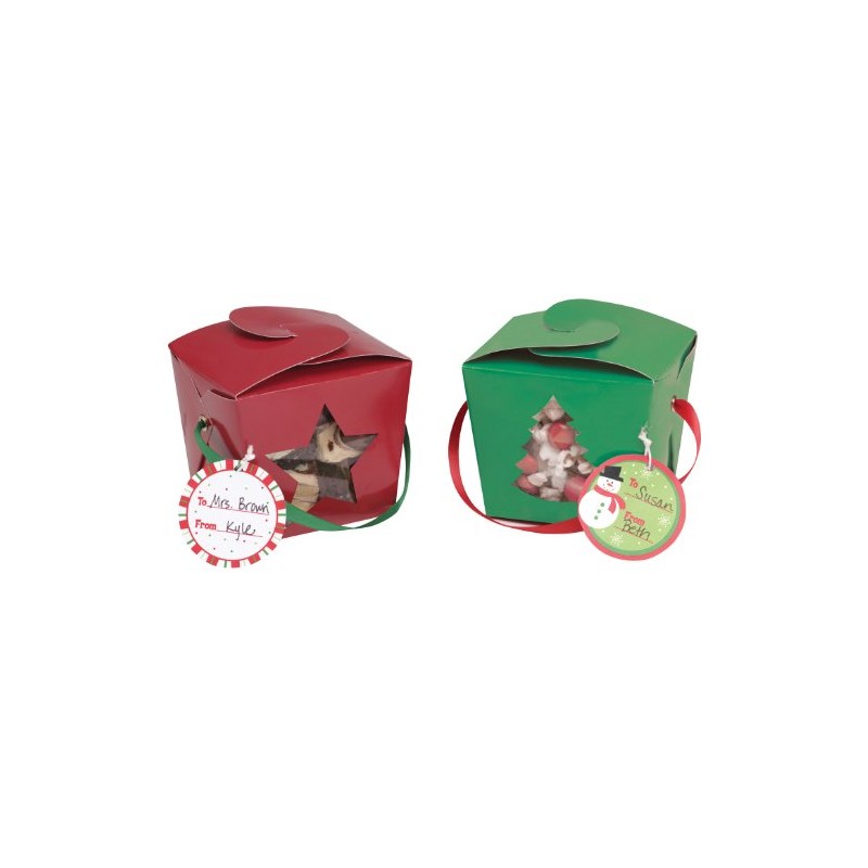 4-Count Pint Treat Pails, Red and Green