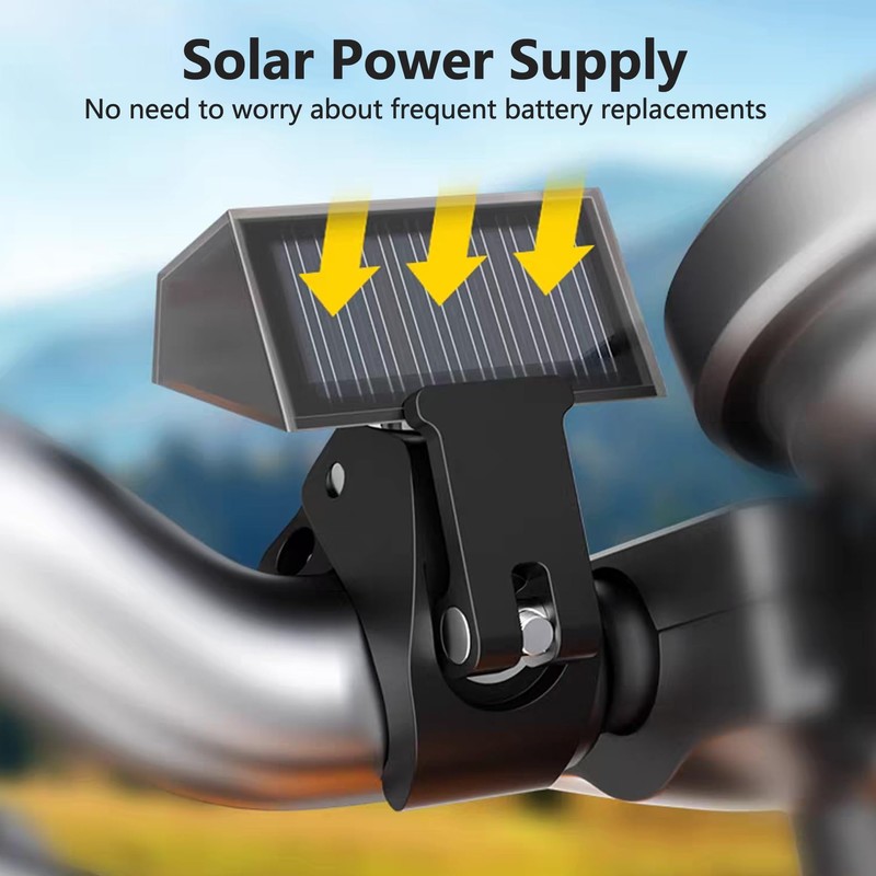 7/8"-12/8" Handlebar Bicycle Clock, Smart Solar Power Clock with Auto
