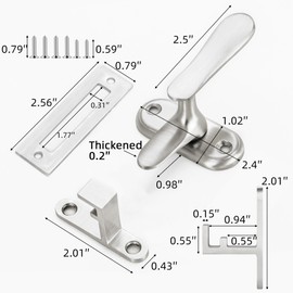 Vancoho 2 Pack 360 Degree Flip Bathroom Stall Latch for Inside Door, 3 Locking Methods Stainless Steel Barn Door Latch Heavy Duty Gate Hardware (Brushed Steel)